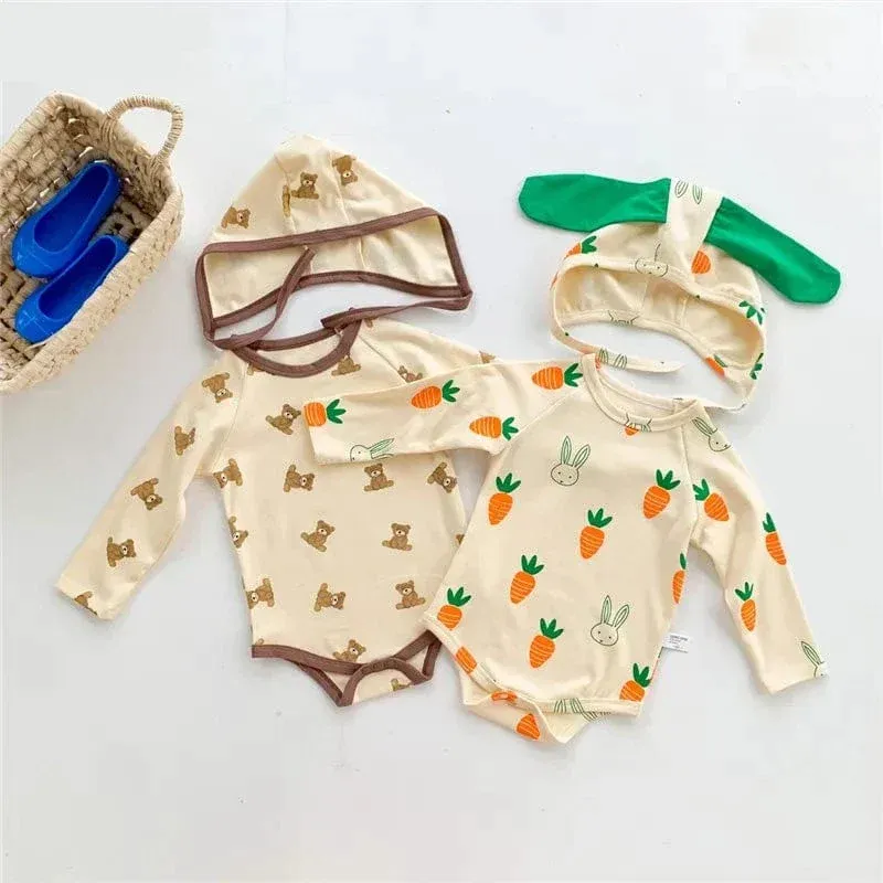 Cute Cartoon Print Baby Rompers