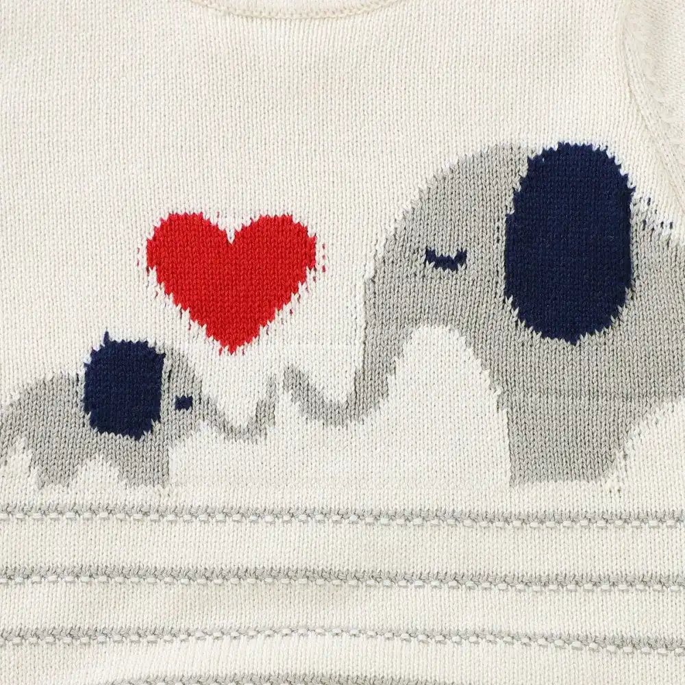 Elephant Knit Baby Romper