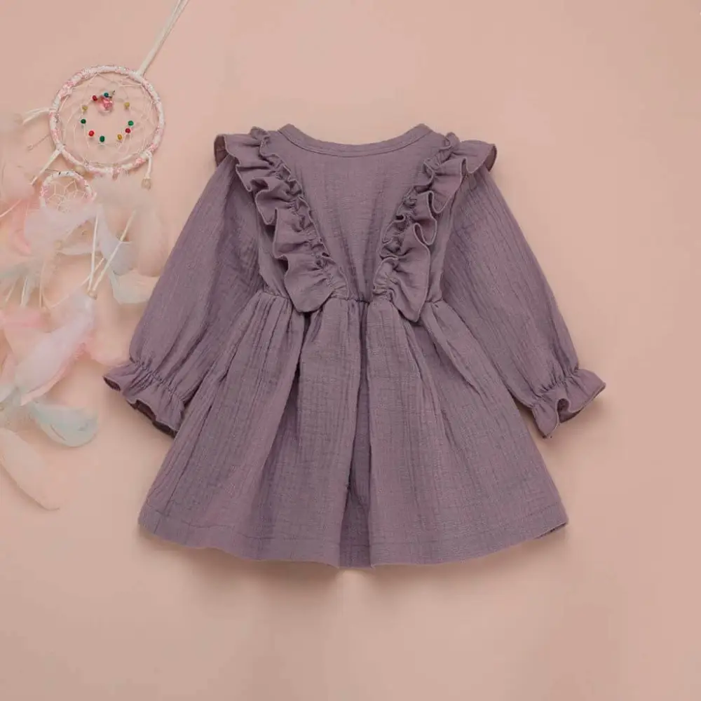 Long Sleeve Ruffled Toddler Dress