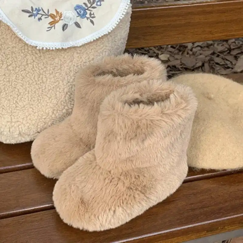 Warm Fluffy Plush Boots for Baby Girls
