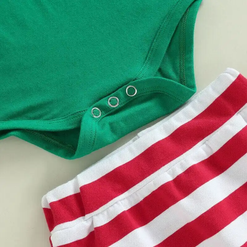 My First Christmas Striped Baby Set