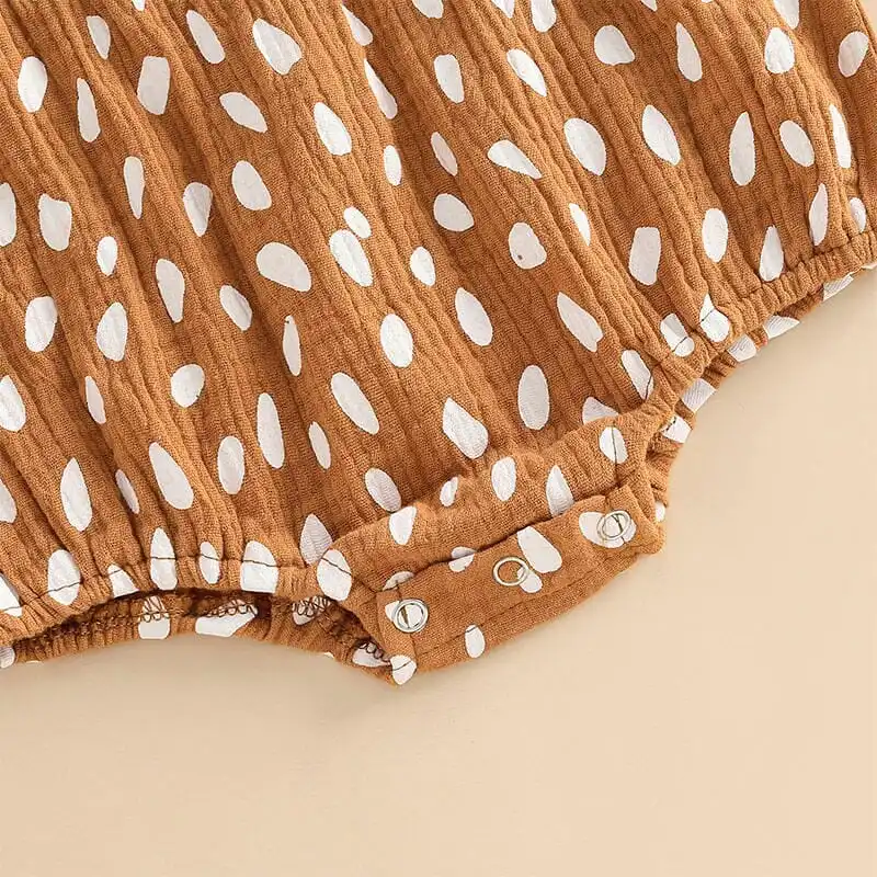 Long Sleeve Polka Dot Baby Romper