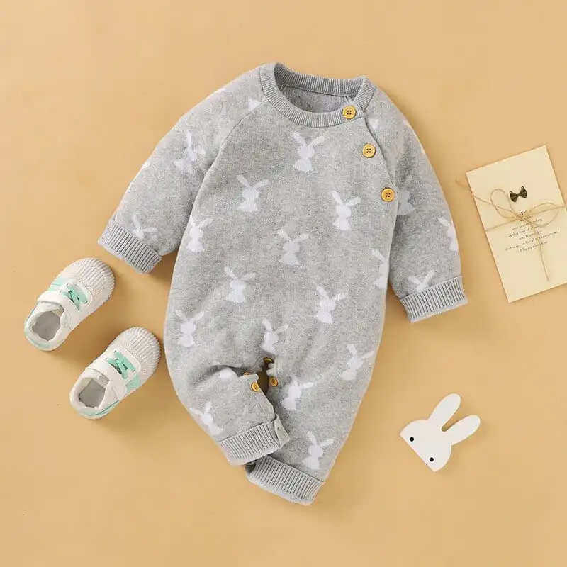 Baby Rabbit Print Knit Bodysuit
