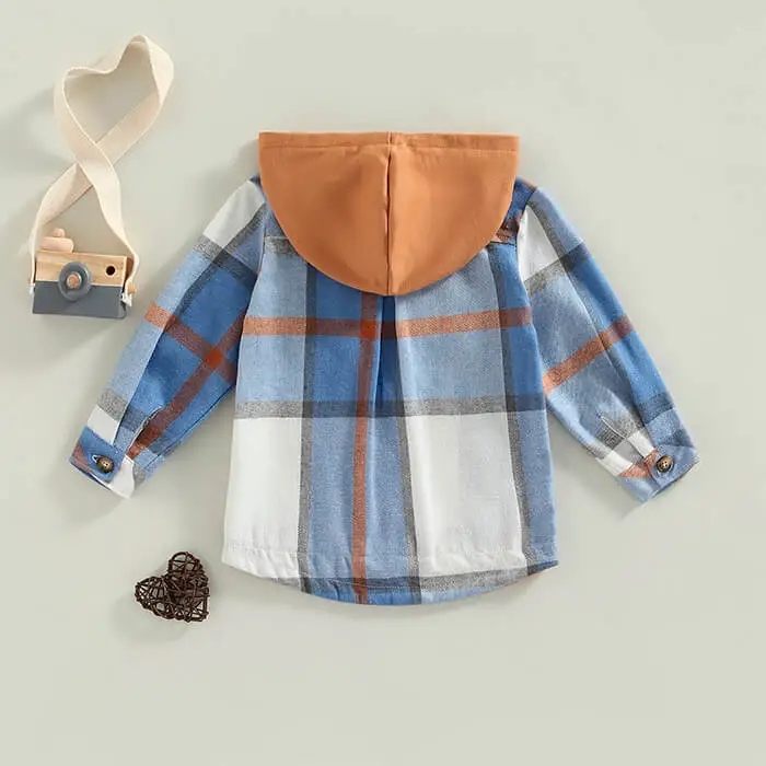 Plaid Hooded Toddler Shirt