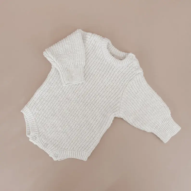 Chunky Knit Romper - 6 Colours available - Newborn to 12M - Newborn photoshoot - First outfit - White, Honey, Lilac, Blue, Sage and Blush