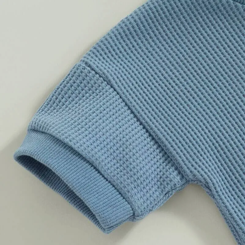 Short Sleeve Solid Waffle Baby Set