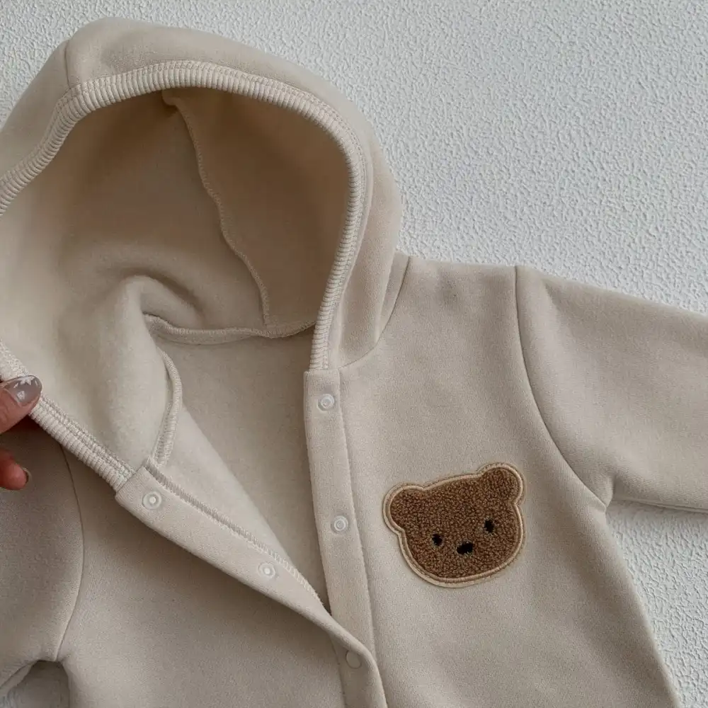 Cozy Baby Hooded Jumpsuit in Soft Fleece