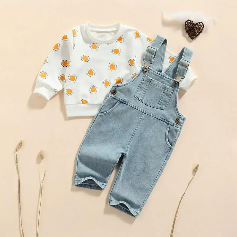 Sunshine Denim Overall Toddler Set