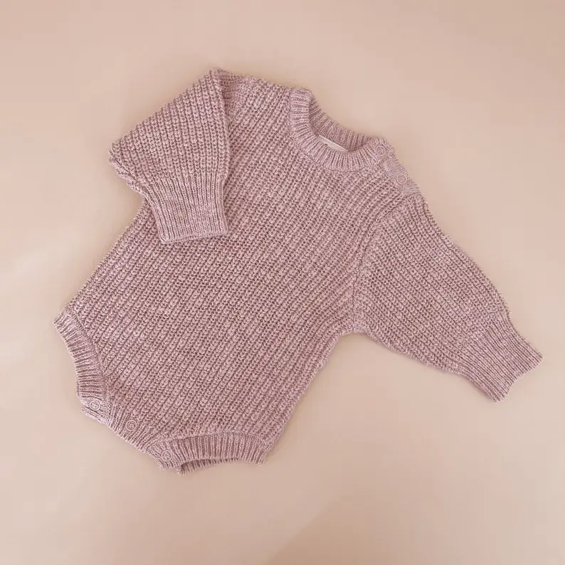 Chunky Knit Romper - 6 Colours available - Newborn to 12M - Newborn photoshoot - First outfit - White, Honey, Lilac, Blue, Sage and Blush