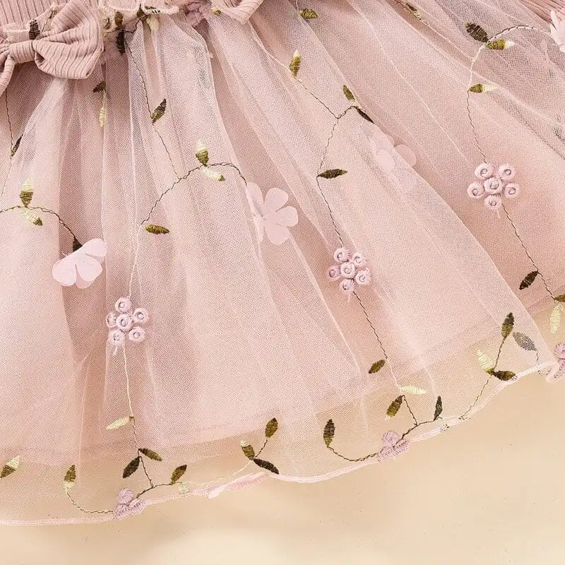 Pink Floral Tulle Baby Dress