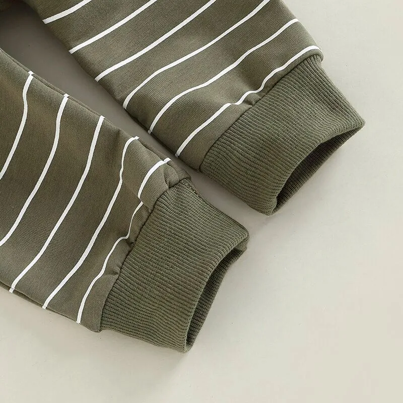 Striped Pants Hooded Baby Set