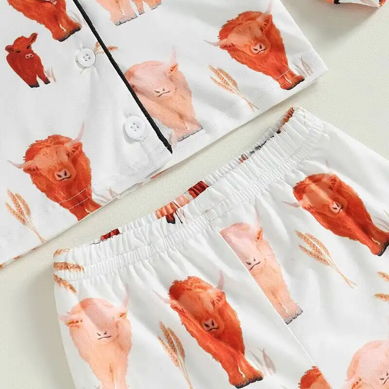 Highland Cow Toddler Pajama Set