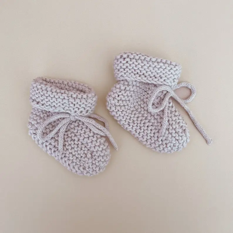 Knitted Booties - Newborn-6M - Baby Socks - Newborn Baby Announcement Outfit - Heirloom Knit Clothing -Baby Boy or Girl -4 colours available