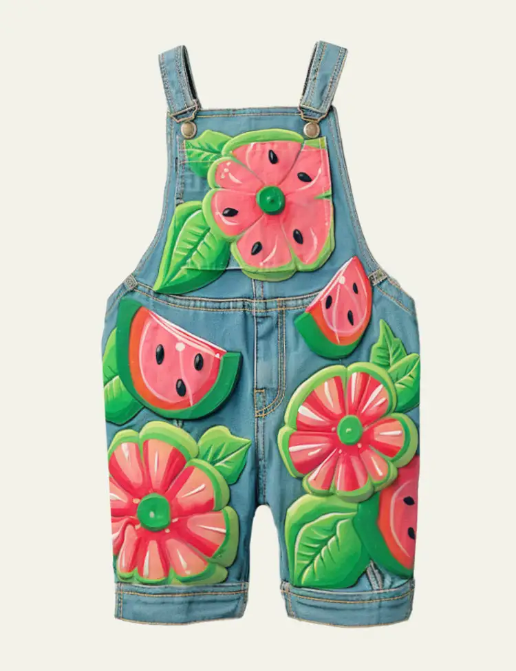 Toddler Kid Watermelon Painted Overalls