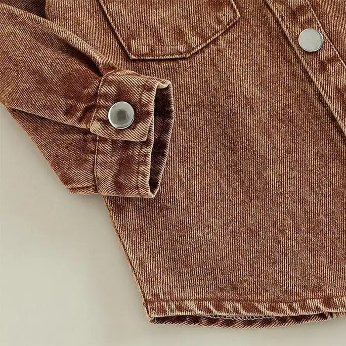 Brown Denim Toddler Shirt