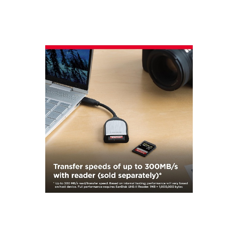 SanDisk 256GB Extreme PRO SDXC UHS-II Memory Card - C10, U3, V90, 8K, 4K, Full HD Video, SD Card - SDSDXDK-256G-GN4IN