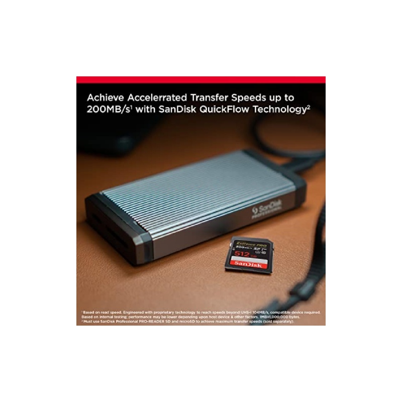 SanDisk 512GB Extreme PRO SDXC UHS-I Memory Card - C10, U3, V30, 4K UHD, SD Card - SDSDXXD-512G-GN4IN, Dark gray/Black