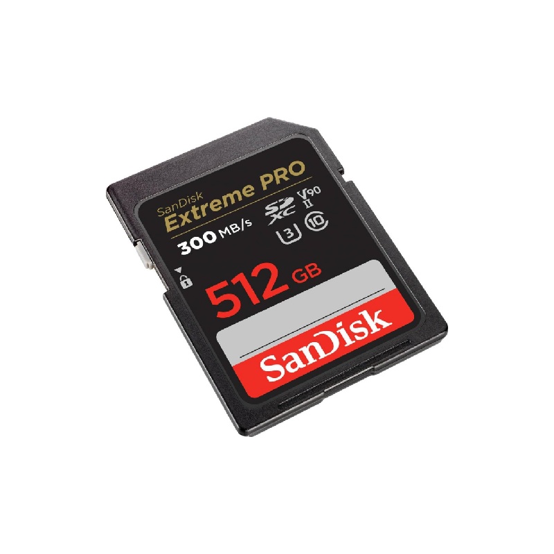 SanDisk 512GB Extreme PRO SDXC UHS-II Memory Card - C10, U3, V90, 8K, 4K, Full HD Video, SD Card - SDSDXDK-512G-GN4IN