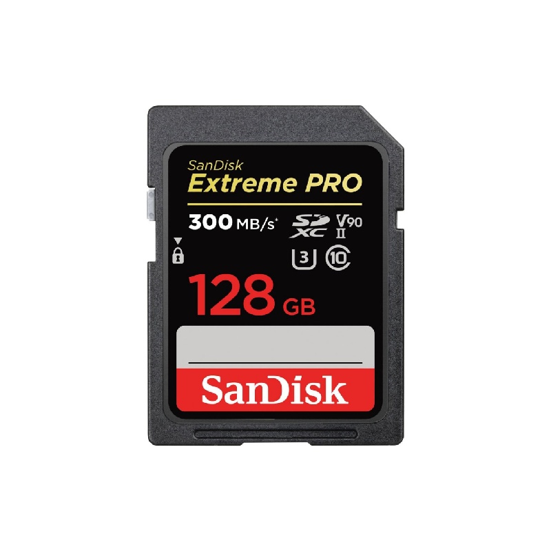 SanDisk 128GB Extreme PRO SDXC UHS-II Memory Card - C10, U3, V90, 8K, 4K, Full HD Video, SD Card - SDSDXDK-128G-GN4IN