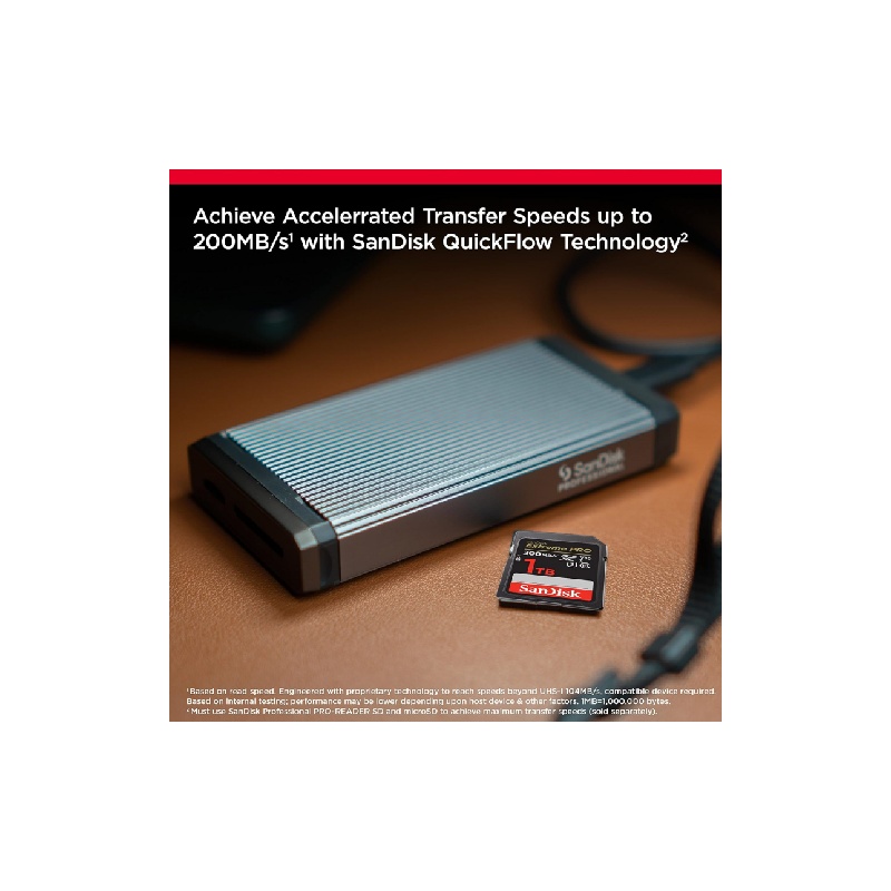 SanDisk 1TB Extreme PRO SDXC UHS-I Memory Card - C10, U3, V30, 4K UHD, SD Card - SDSDXXD-1T00-GN4IN