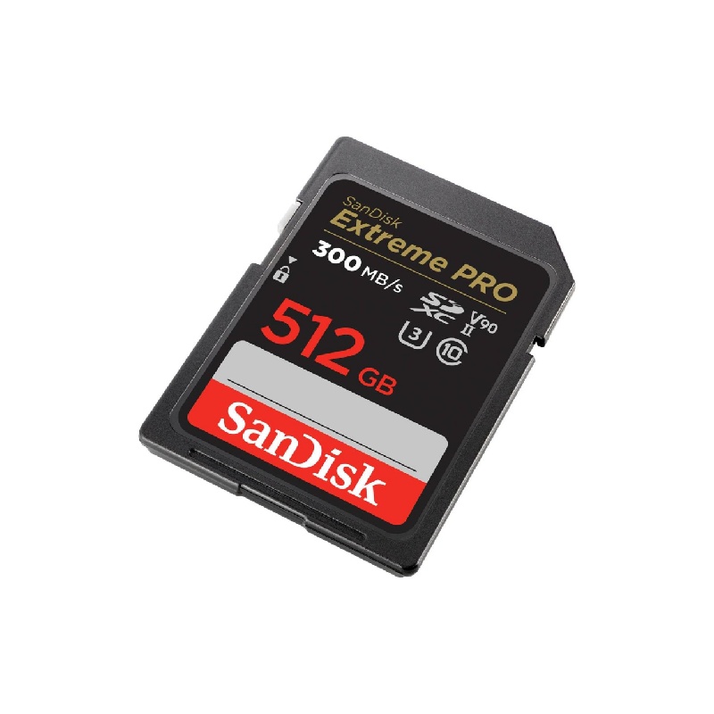 SanDisk 512GB Extreme PRO SDXC UHS-II Memory Card - C10, U3, V90, 8K, 4K, Full HD Video, SD Card - SDSDXDK-512G-GN4IN