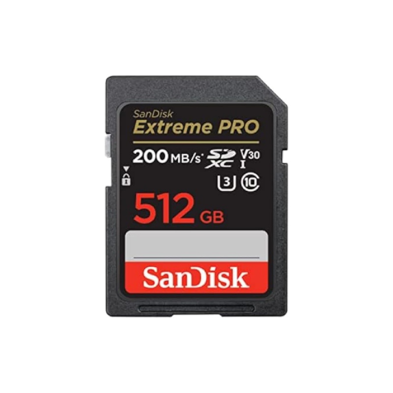 SanDisk 512GB Extreme PRO SDXC UHS-I Memory Card - C10, U3, V30, 4K UHD, SD Card - SDSDXXD-512G-GN4IN, Dark gray/Black
