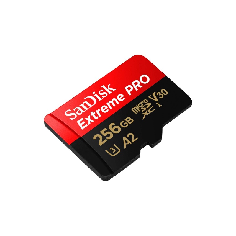 SanDisk 256GB Extreme PRO® microSD™ UHS-I Card with Adapter C10, U3, V30, A2, 200MB/s Read 140MB/s Write SDSQXCD-256G-GN6MA