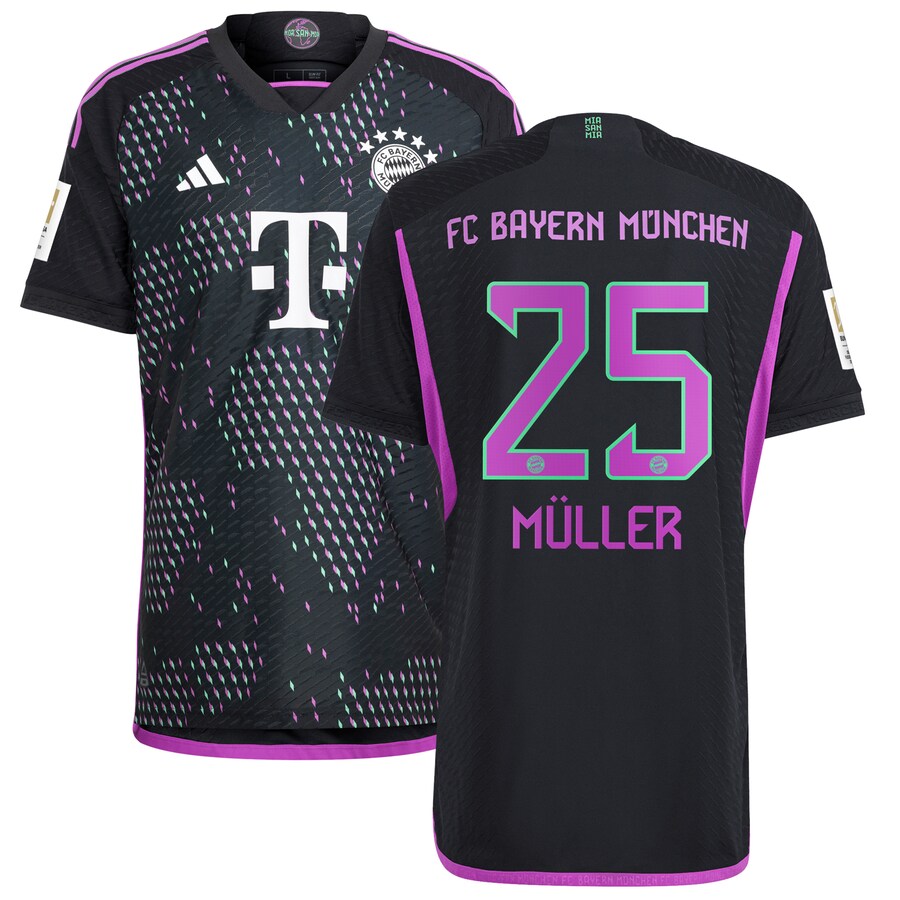Thomas M��ller Bayern Munich adidas 2023/24 Away Player Jersey - Black