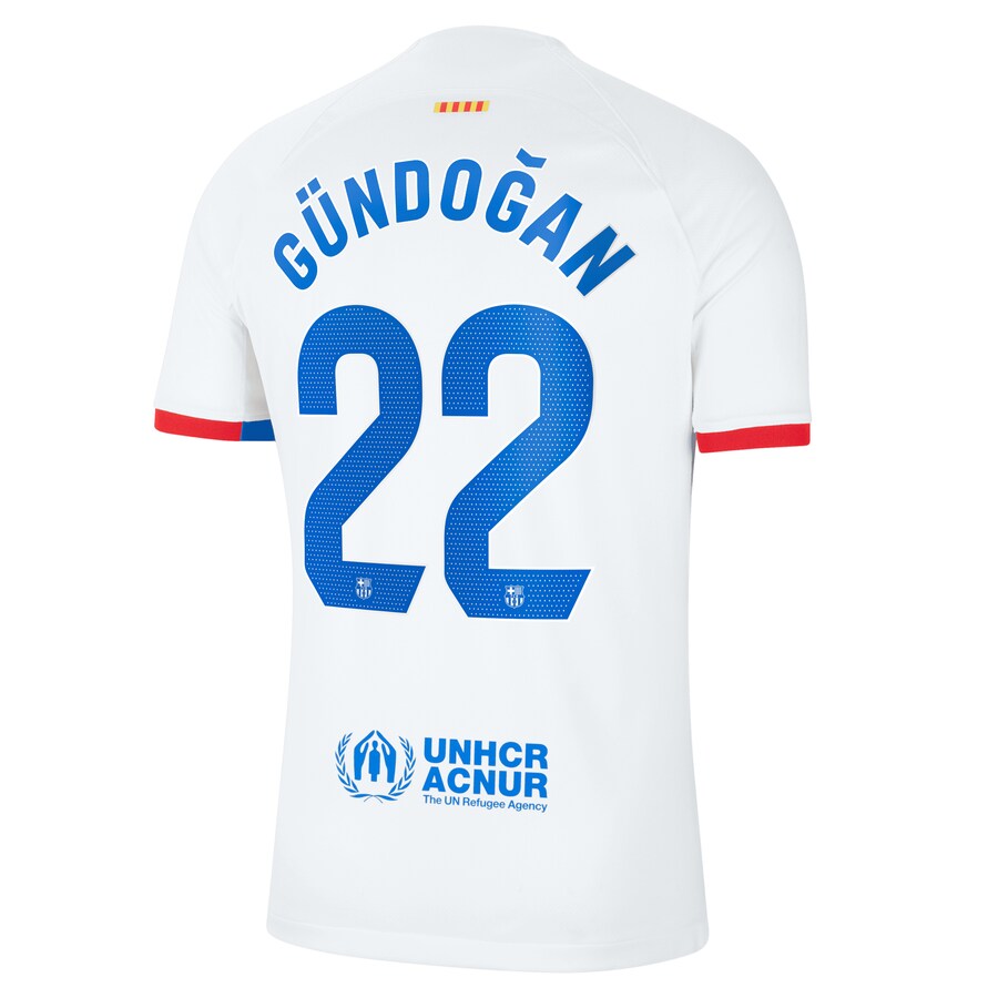 Ilkay G��ndogan Barcelona Nike 2023/24 Away Stadium Player Jersey - White