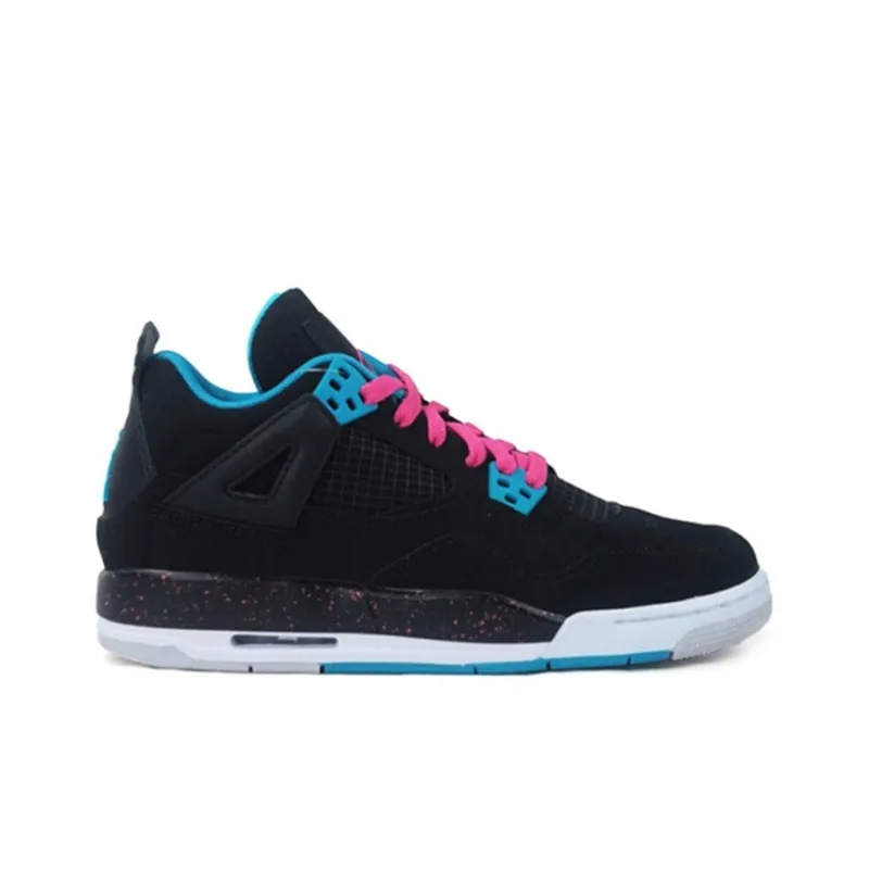 Air Jordan 4 Retro Black Vivid Pink Dynamic Blue GS – 487724-019