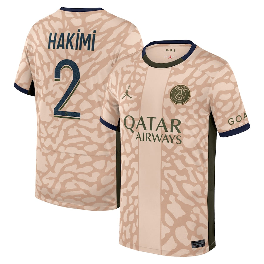 Achraf Hakimi Paris Saint-Germain Jordan 2023/24 Fourth Stadium  Player Jersey?�C Tan