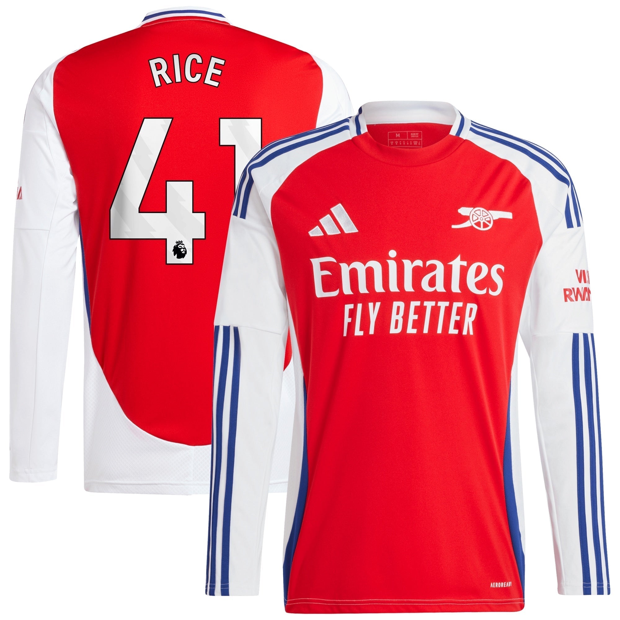 Declan Rice Arsenal adidas 2024/25 Home Long Sleeve Player Jersey �C Red