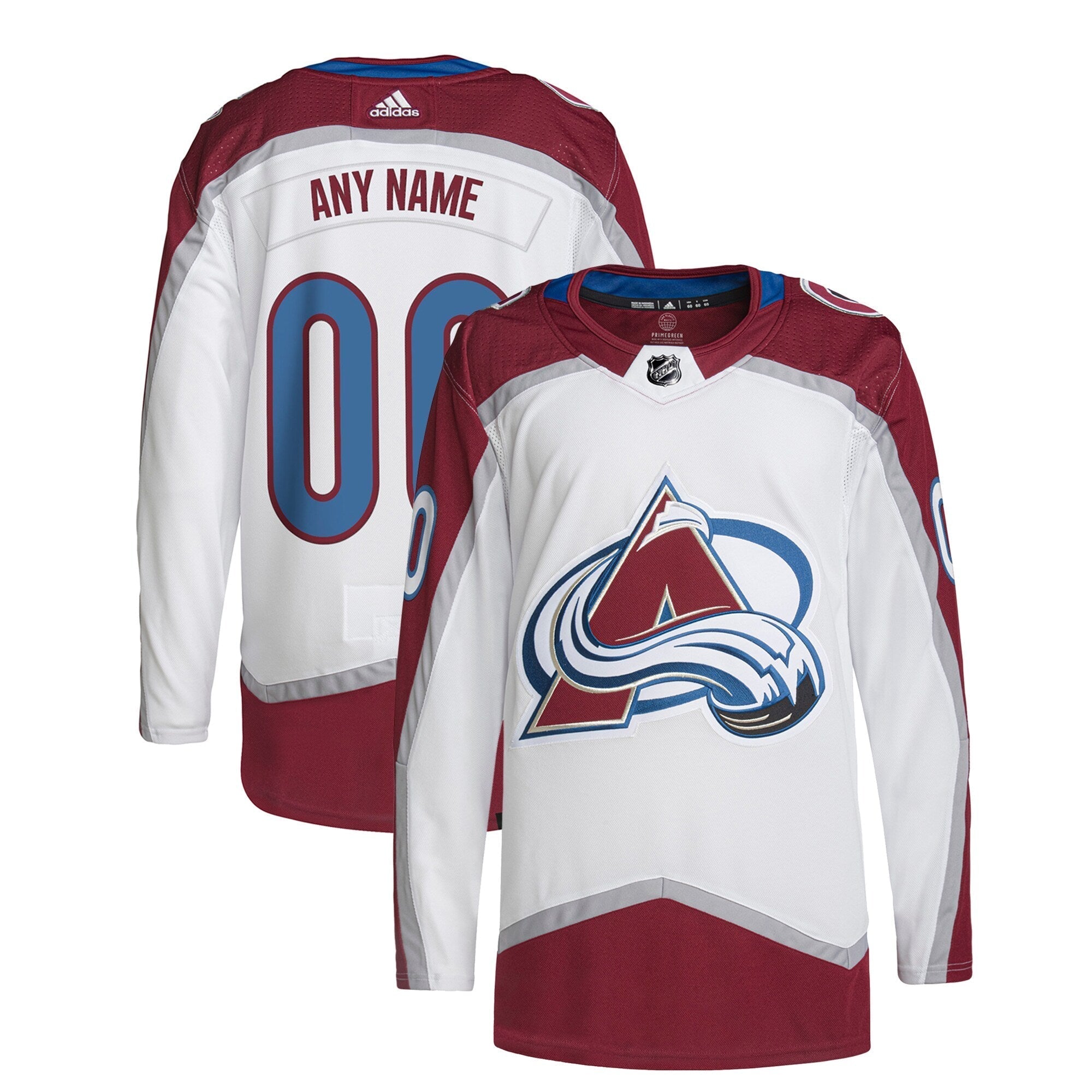 Colorado Avalanche adidas Away Primegreen Custom Jersey - White