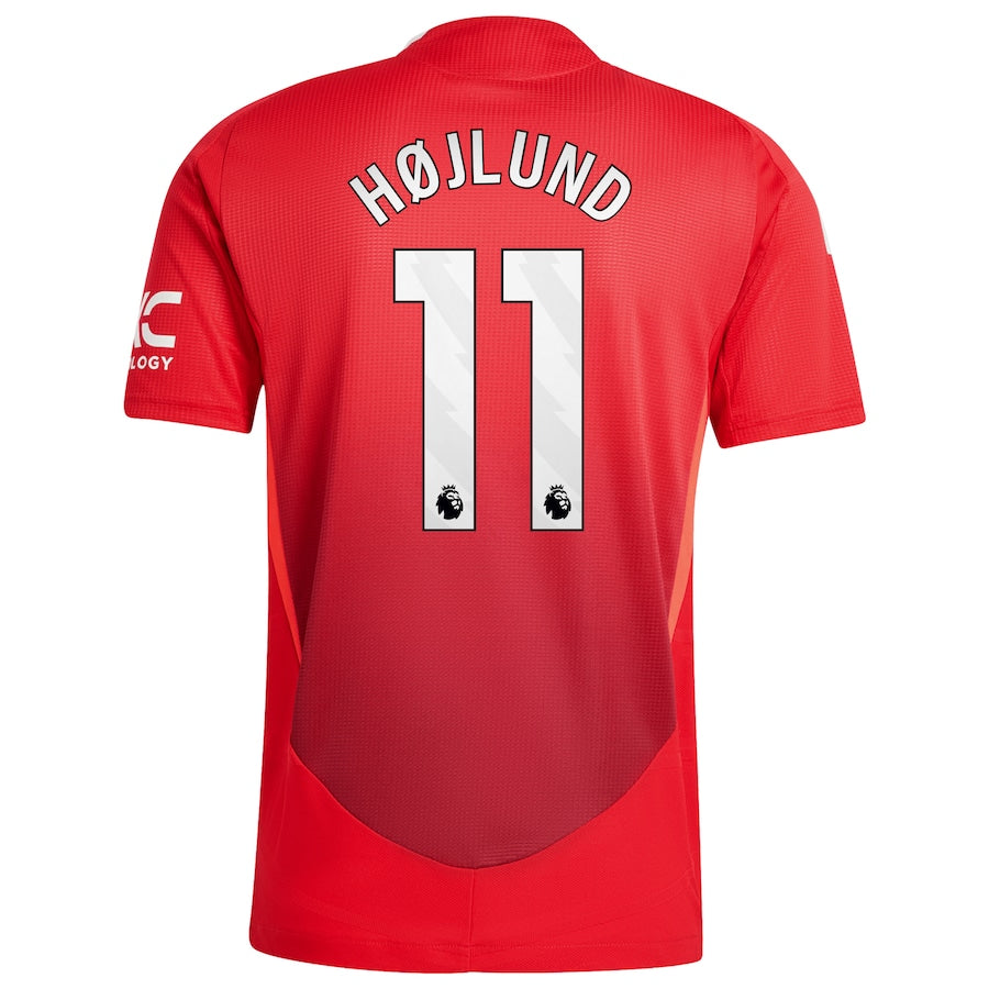 Manchester United adidas Home Shirt 2024-25 with H?jlund 11 printing Jersey - Red