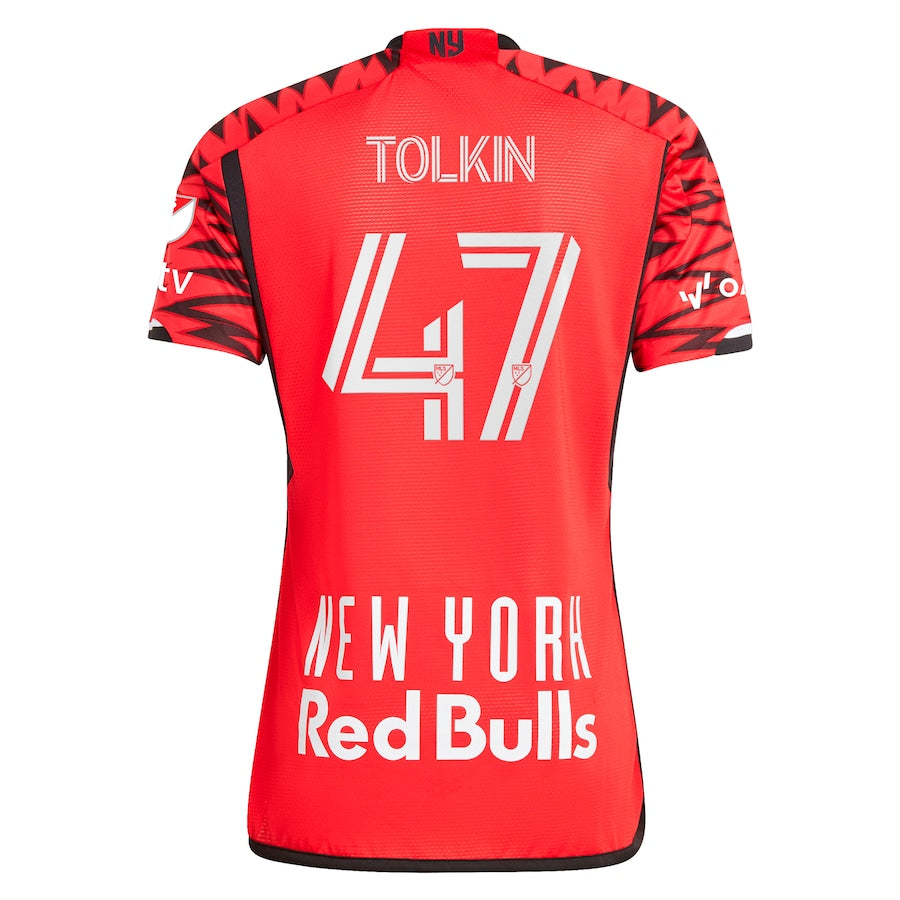 John Tolkin New York Red Bulls adidas 2024 Legacy Authentic Player Jersey?�C Red