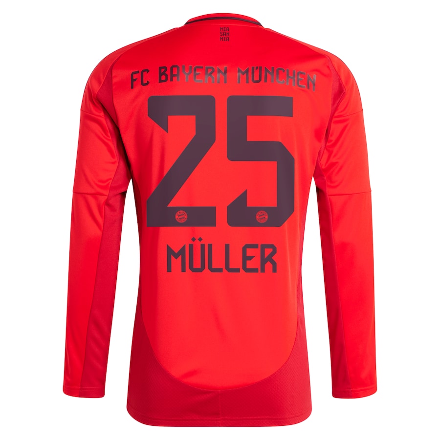 Thomas M��ller Bayern Munich adidas 2024/25 Home  Long Sleeve Player Jersey - Red