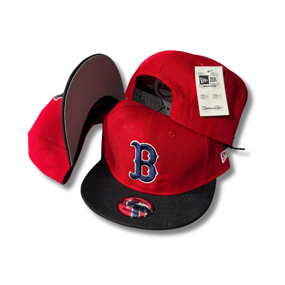 Boston Red Sox Red with Black Brim and Navy Blue Logo - Snapback Cap