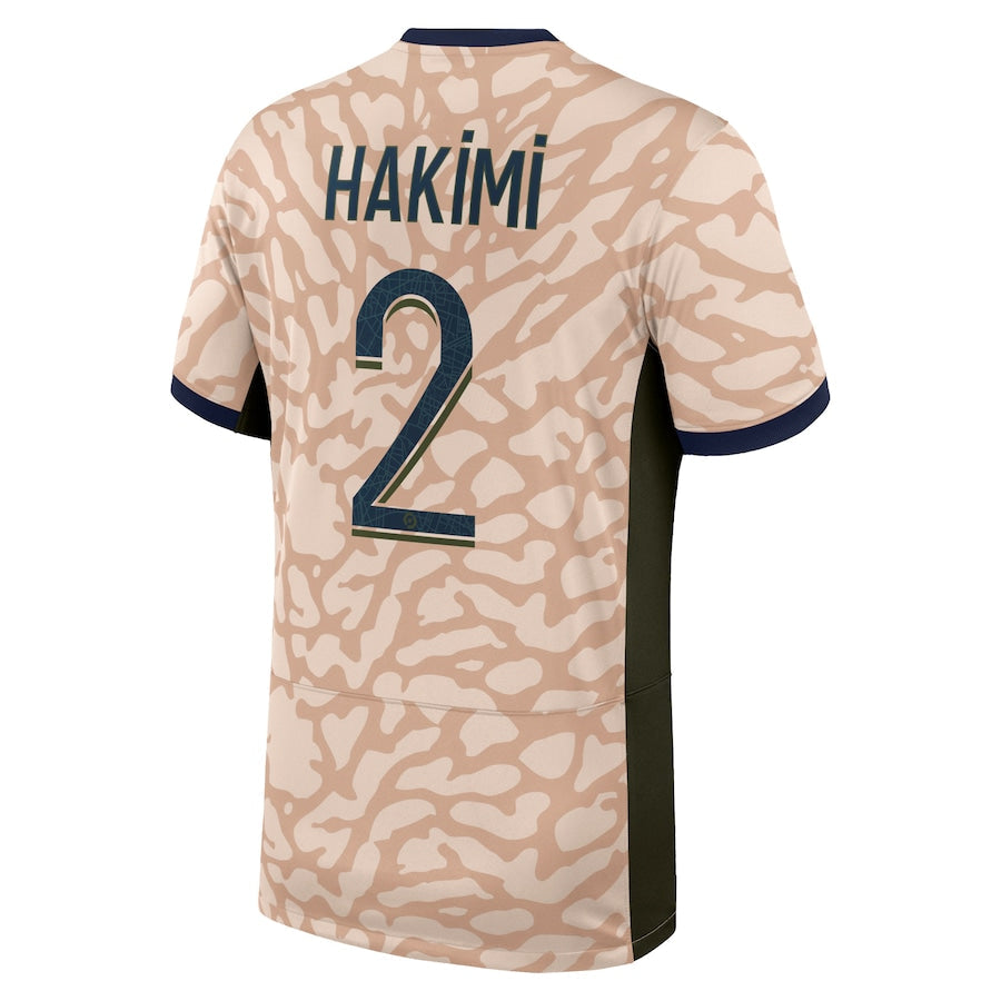 Achraf Hakimi Paris Saint-Germain Jordan Brand 2023/24 Fourth Stadium Player Jersey?�C Tan