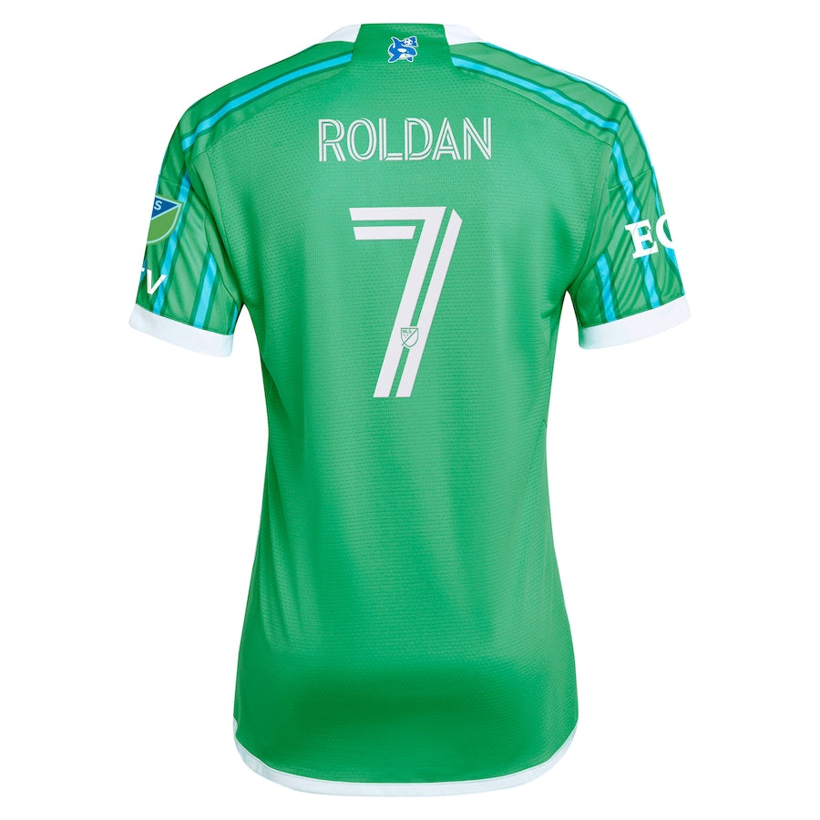 Cristian Roldan Seattle Sounders FC adidas 2024 The Anniversary Kit Authentic Player Jersey?�C Green