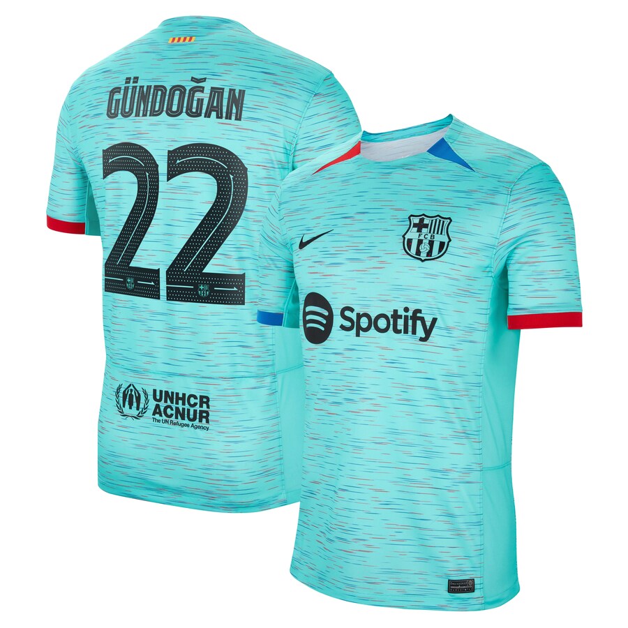 Ilkay G��ndogan Barcelona Nike 2023/24 Third Jersey - Aqua