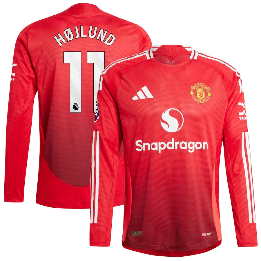 Rasmus H?jlund Manchester United 2024/25 Home Long Sleeve Player Jersey - Red