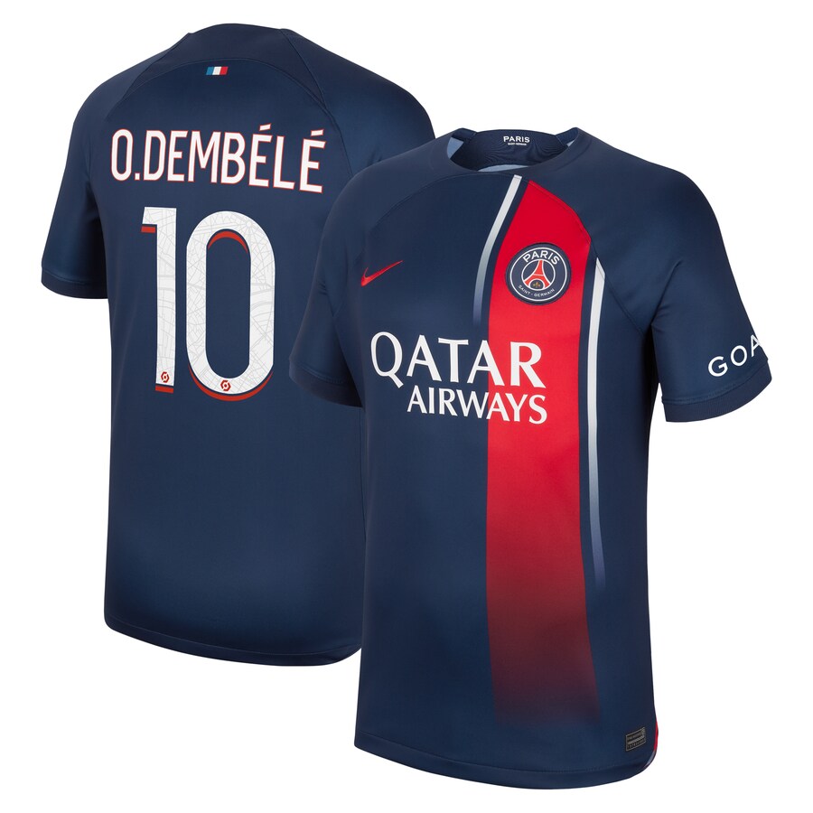 Ousmane Demb��l�� Paris Saint-Germain Nike 2023/24 Home Stadium Player Jersey - Navy