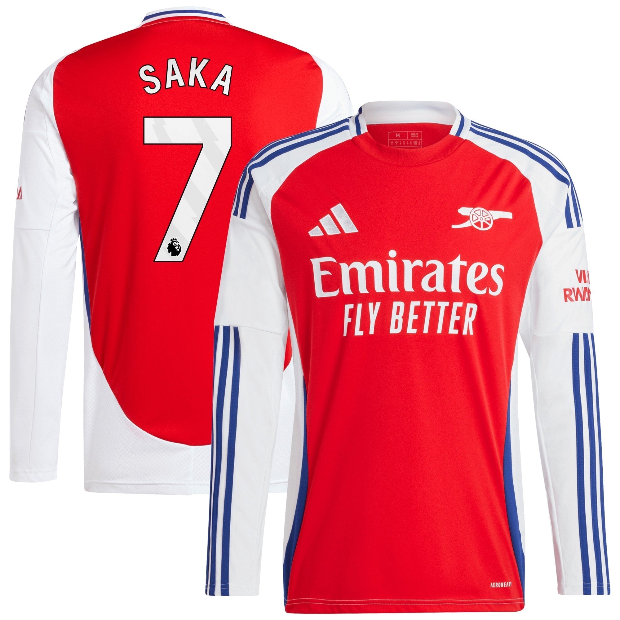 Bukayo Saka Arsenal adidas 2024/25 Home Long Sleeve Player Jersey �C Red