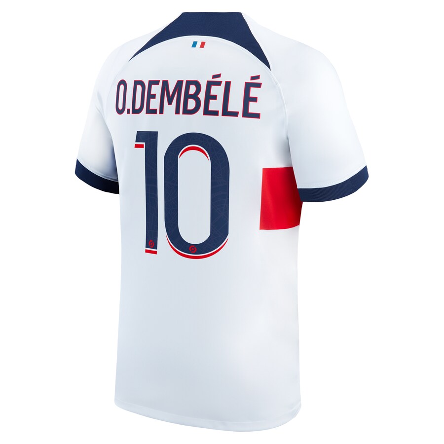 Ousmane Demb��l�� Paris Saint-Germain Nike 2023/24 Away Stadium Player Jersey - White