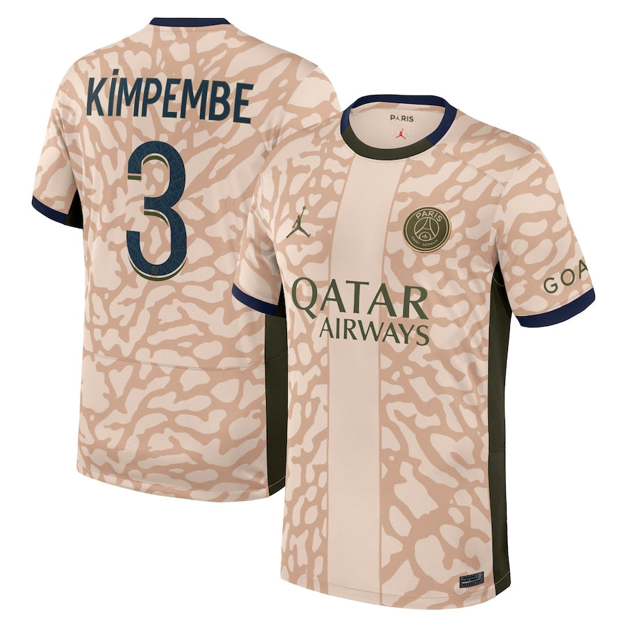 Presnel Kimpembe Paris Saint-Germain Jordan Brand 2023/24 Fourth Stadium Player Jersey?�C Tan