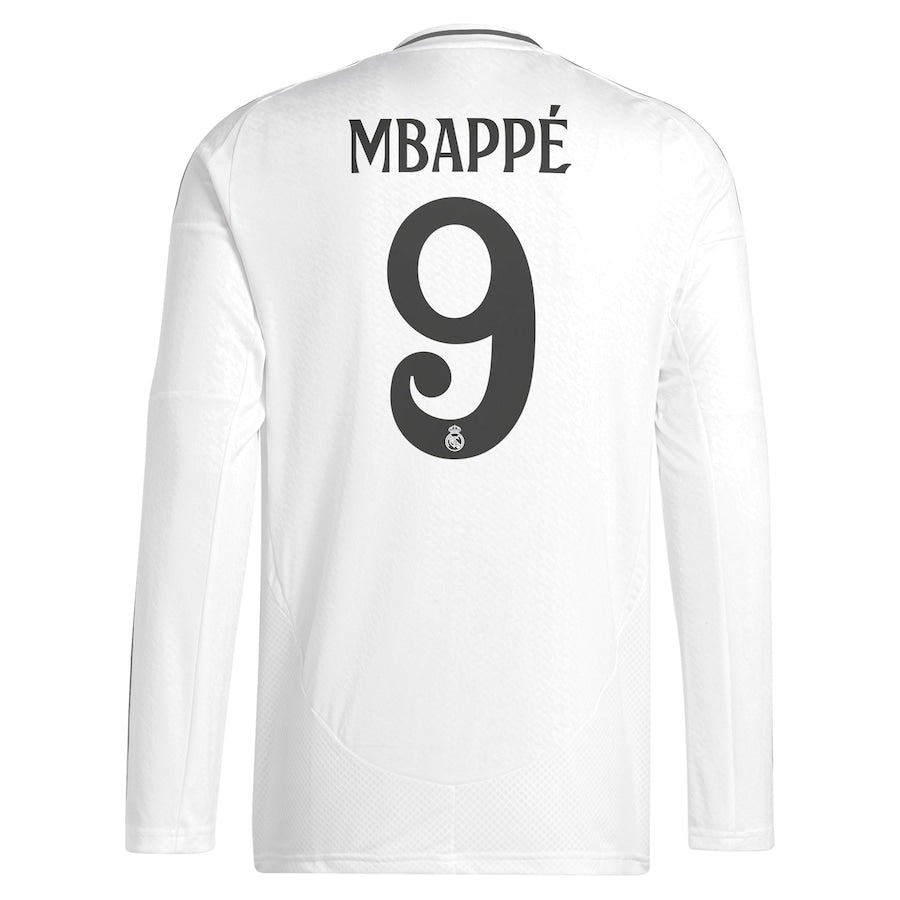 Kylian Mbapp�� 9 Real Madrid adidas 2024/25 Home Long Sleeve Player Jersey - White