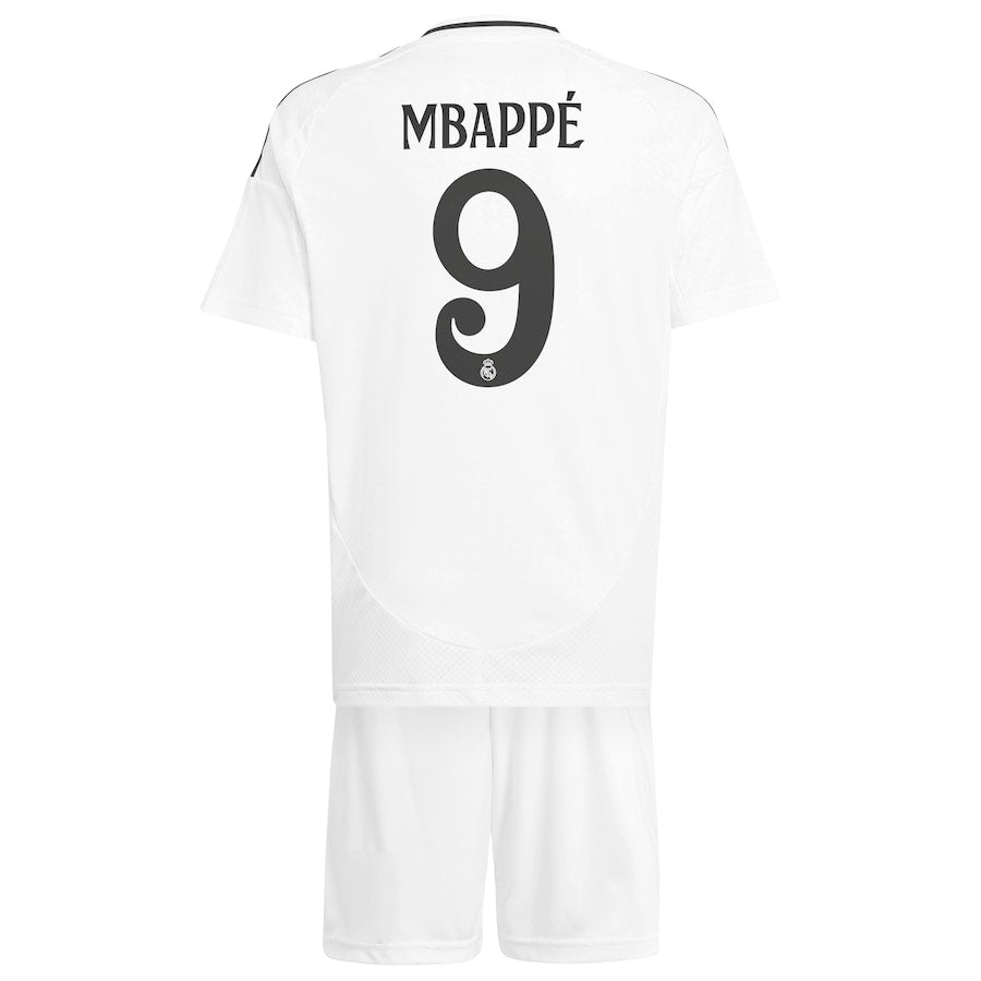 Real Madrid adidas Home Kids 2024-25 with Mbappe 9 printing Jersey - White