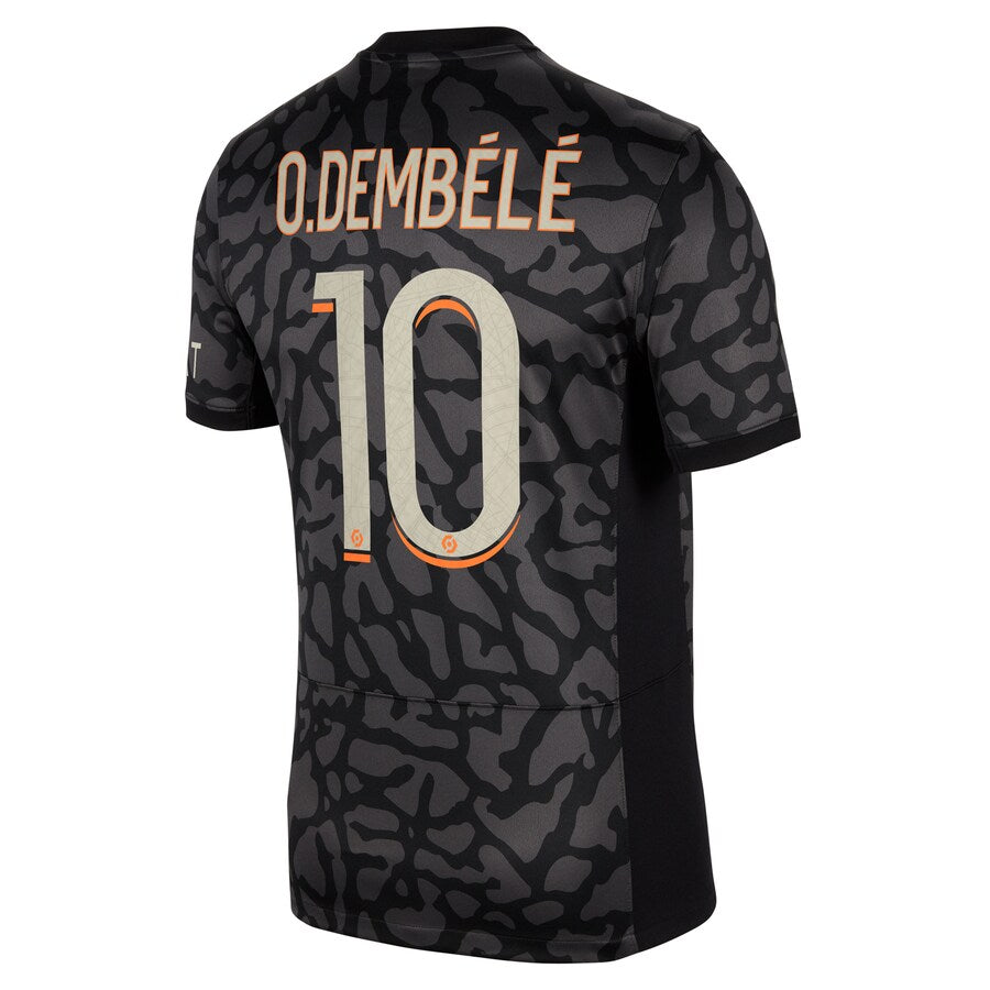 Ousmane Demb��l�� Paris Saint-Germain Jordan Brand 2023/24 Third Stadium Player Jersey - Anthracite