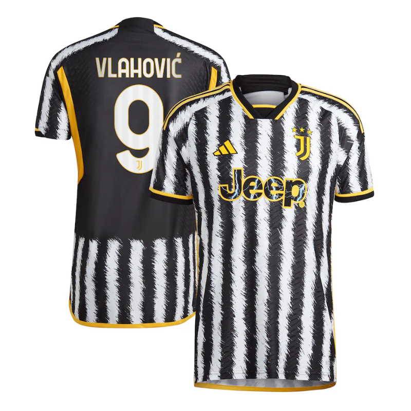 Du?an Vlahovi? Juventus Shirt 2023/24 Home Player Jersey - Black