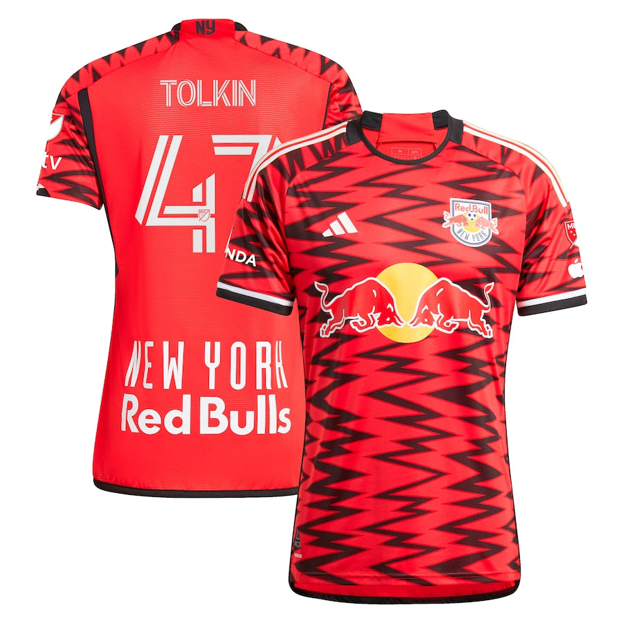 John Tolkin New York Red Bulls adidas 2024 Legacy Authentic Player Jersey?�C Red